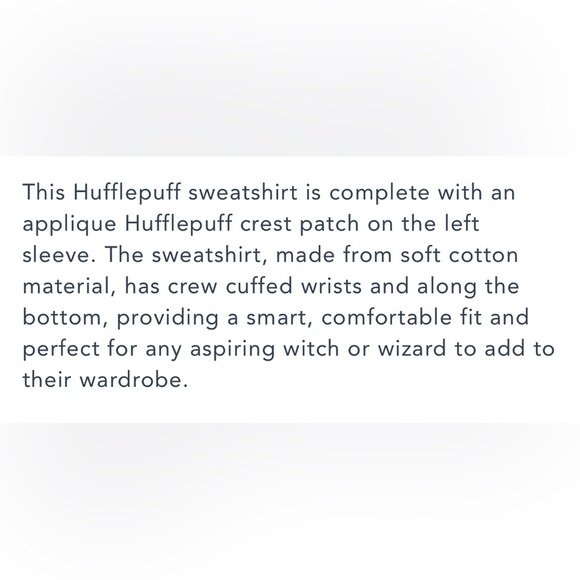 Harry Potter Universal Studios Hufflepuff Sweatshirt Size Medium - Picture 11 of 12
